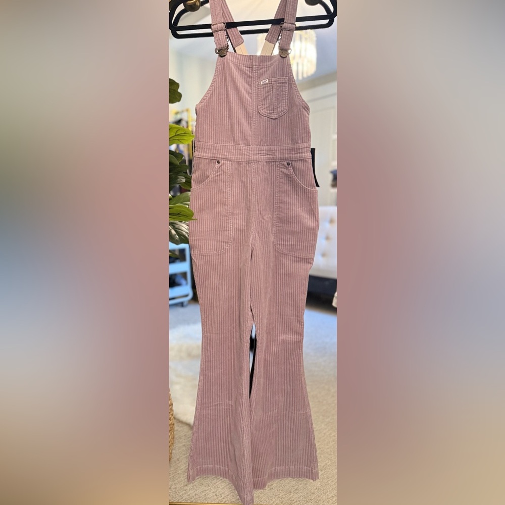 NWT Lee Corduroy Flare Overalls in Purple Storm Size S